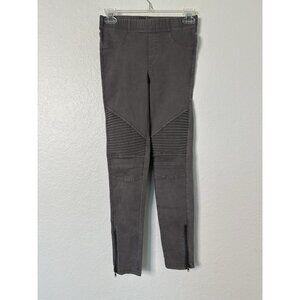 Beulah Style Women's Size S Moto Gray Stretch Pull On Jegging/Pants w/ Zip Hem